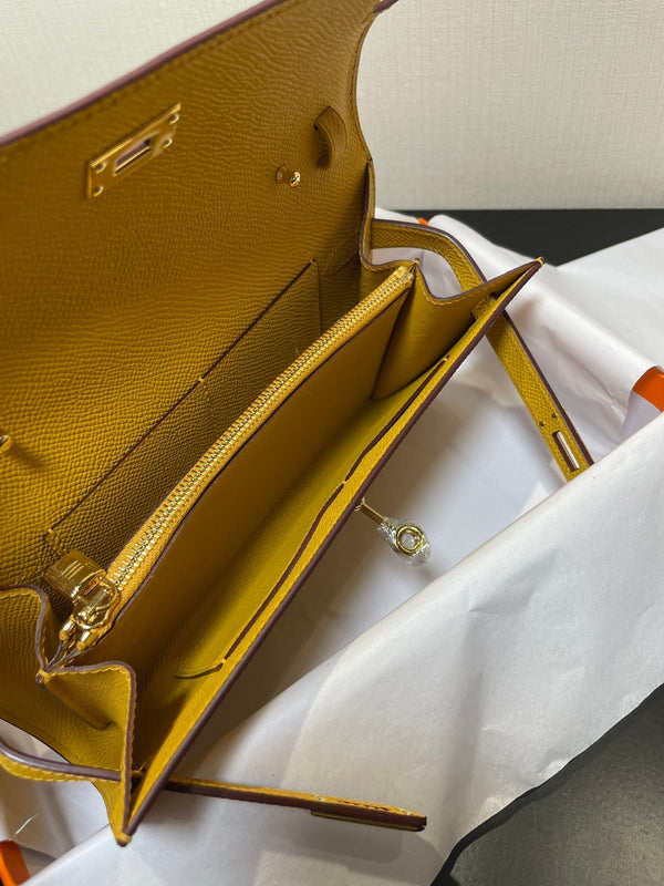 kelly woc 20.5 yellow epsom gold hardware