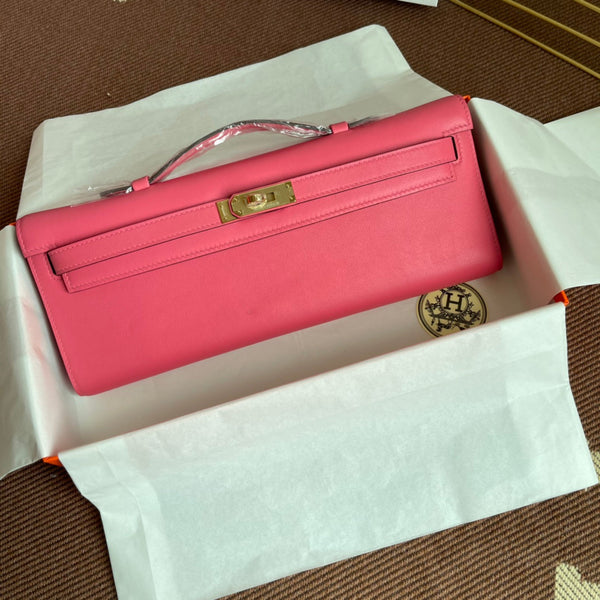HM Kelly Cut 31cm Rosa Swift Leather Ghw