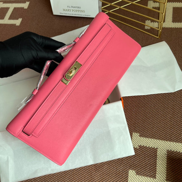 HM Kelly Cut 31cm Rosa Swift Leather Ghw