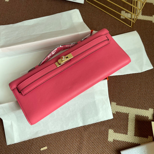 HM Kelly Cut 31cm Rosa Swift Leather Ghw
