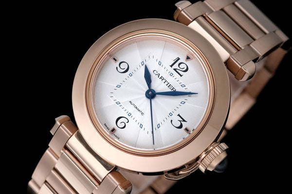 pasha 35mm automatico oro rosa quadrante bianco 