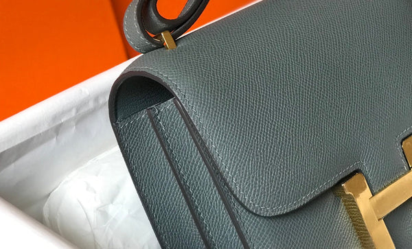 constance 24 blu arancione pelle epsom hardware dorato