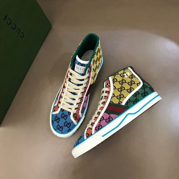 Sneaker alta da uomo GG in tela multicolore 574751