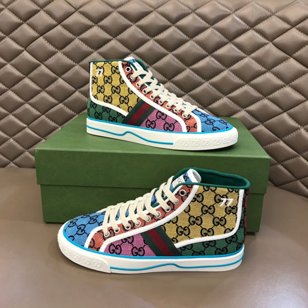Sneaker alta da uomo GG in tela multicolore 574751