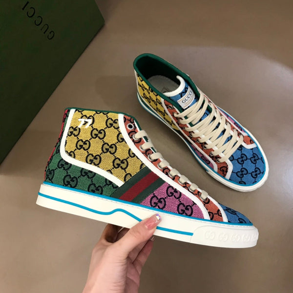 Sneaker alta da uomo GG in tela multicolore 574751