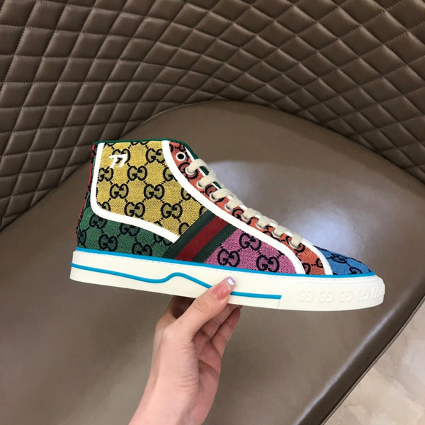 Sneaker alta da uomo GG in tela multicolore 574751