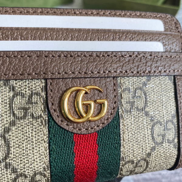 PORTAFOGLIO OPHIDIA GG 11 IN TELA BEIGE ED EBANO