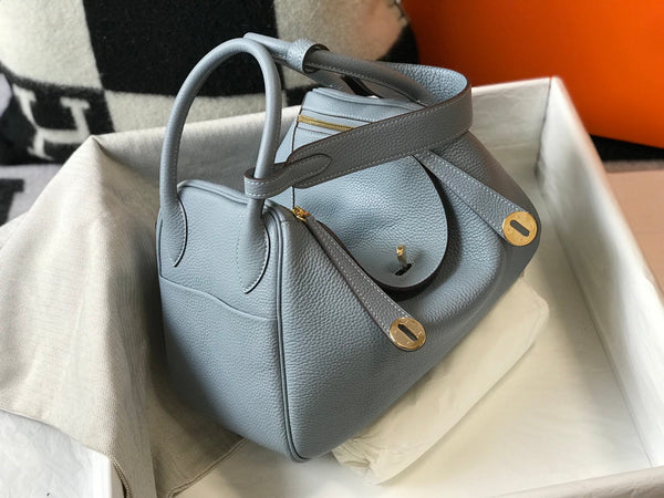 BORSA HM LINDY 26 GRIGIO TEMPERATO IN PELLE TAURILLON CLEMENCE