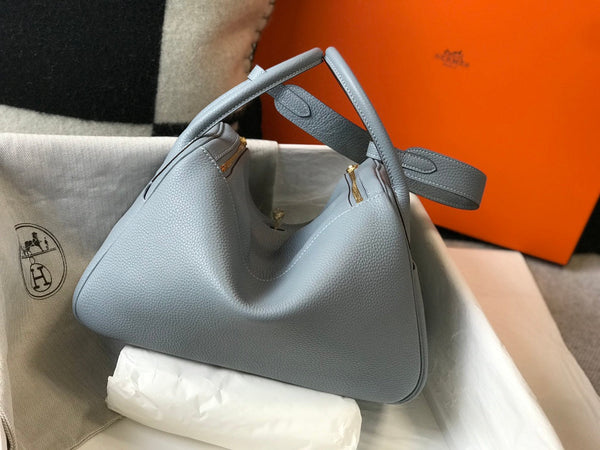 BORSA HM LINDY 26 GRIGIO TEMPERATO IN PELLE TAURILLON CLEMENCE