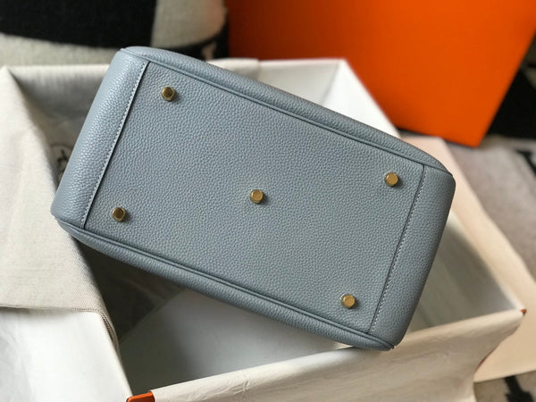 BORSA HM LINDY 26 GRIGIO TEMPERATO IN PELLE TAURILLON CLEMENCE