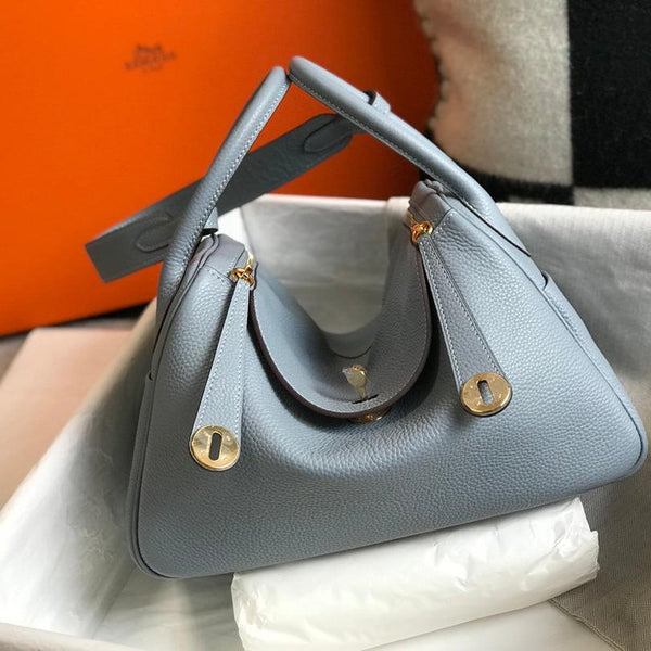 BORSA HM LINDY 26 GRIGIO TEMPERATO IN PELLE TAURILLON CLEMENCE