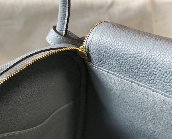 BORSA HM LINDY 26 GRIGIO TEMPERATO IN PELLE TAURILLON CLEMENCE
