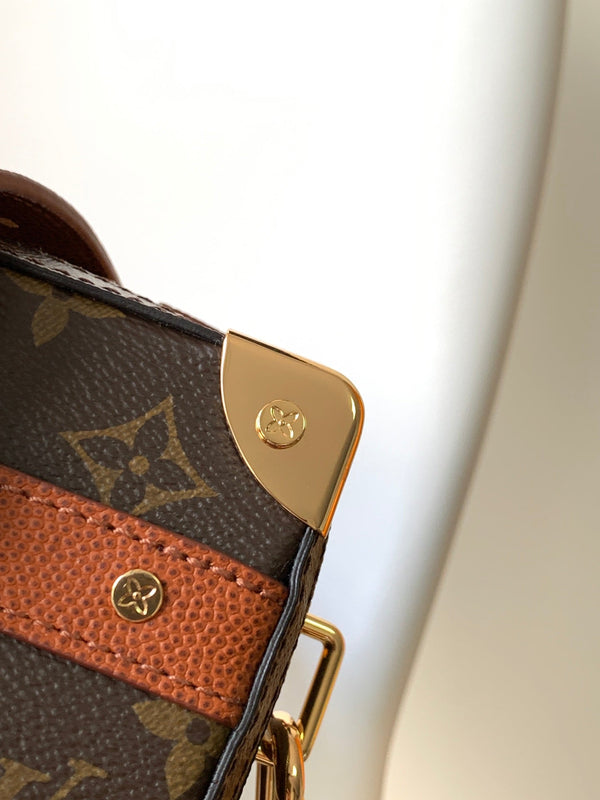 LV x NBA Handle Trunk Bag 21.5cm Brown Monogram Canvas GHW