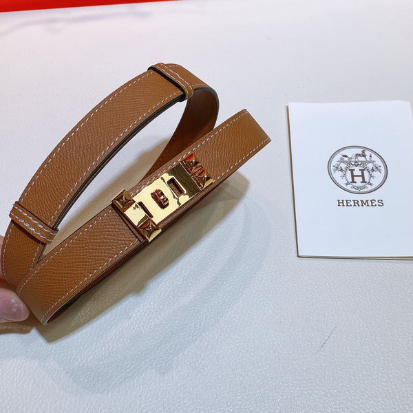 cintura collier de chien 24mm fibbia marrone in oro epsom