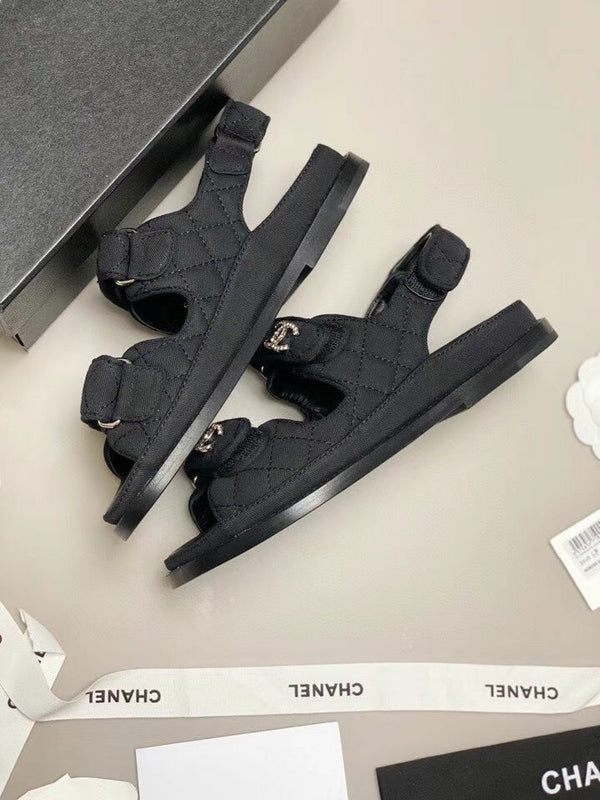 Sandalo da papà CC 25S in pelle di vitello nera denim