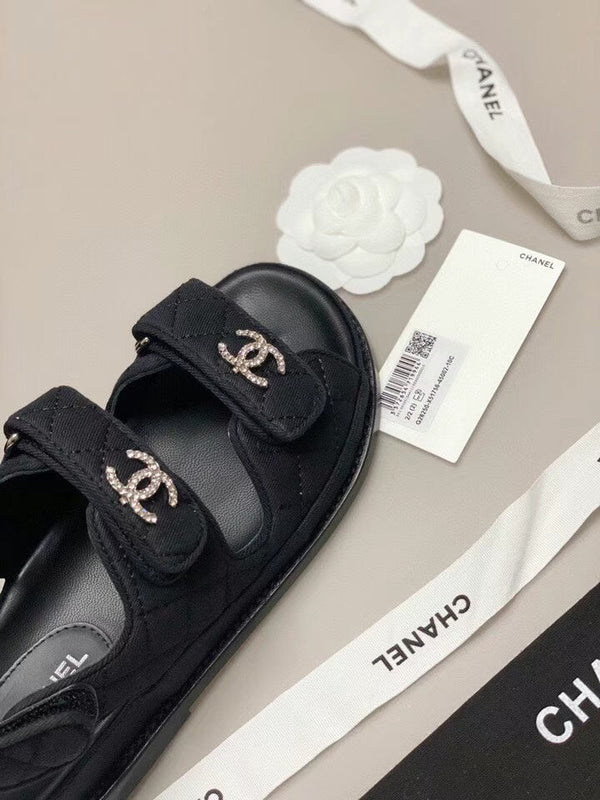 Sandalo da papà CC 25S in pelle di vitello nera denim