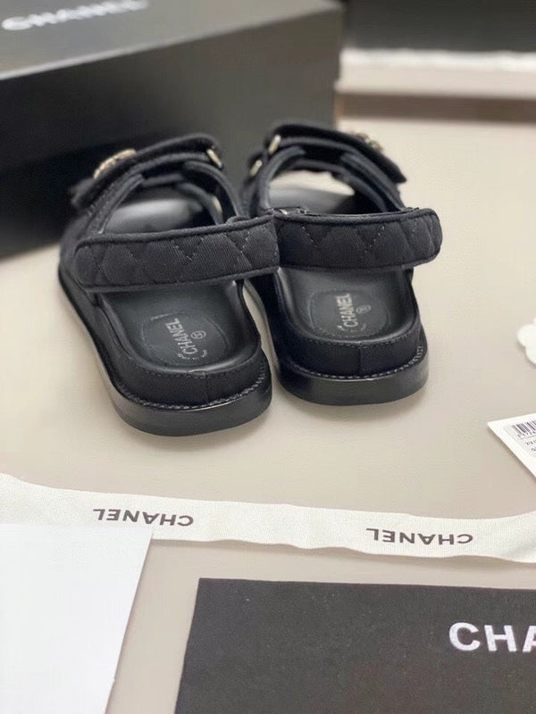 Sandalo da papà CC 25S in pelle di vitello nera denim