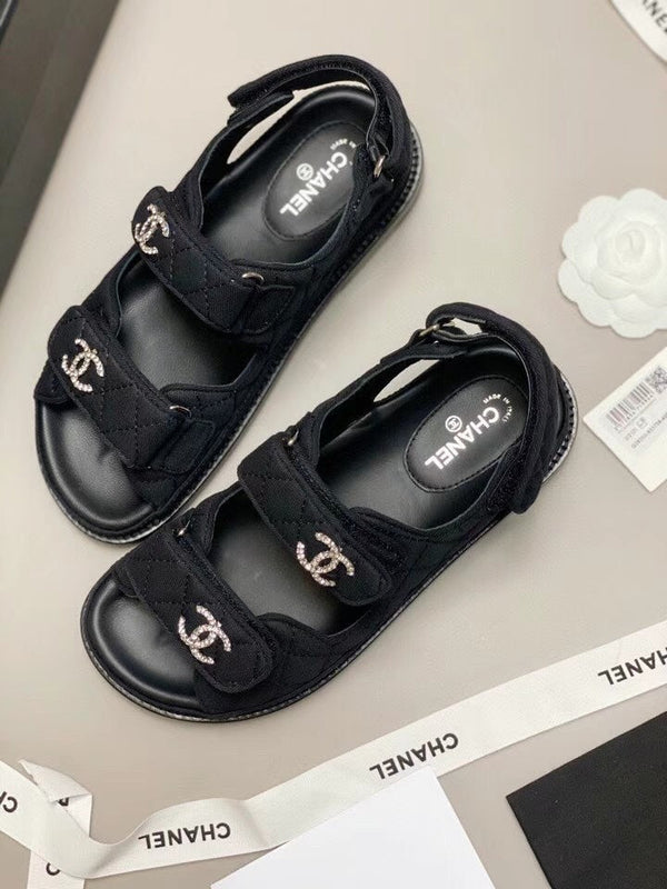 Sandalo da papà CC 25S in pelle di vitello nera denim
