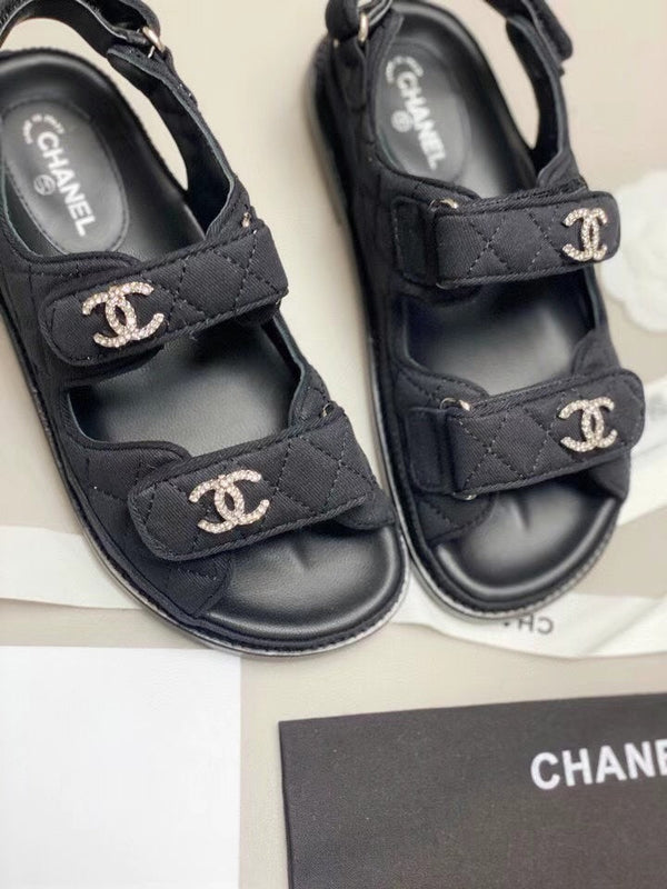 Sandalo da papà CC 25S in pelle di vitello nera denim