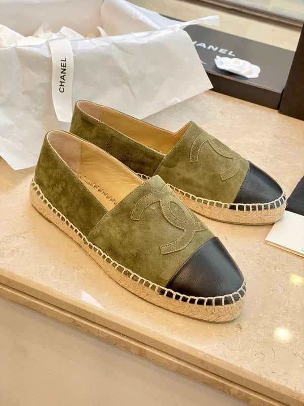 espadrillas color cachi scamosciato nero pelle di agnello