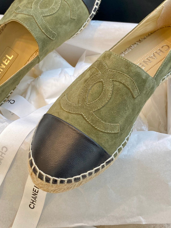 espadrillas color cachi scamosciato nero pelle di agnello