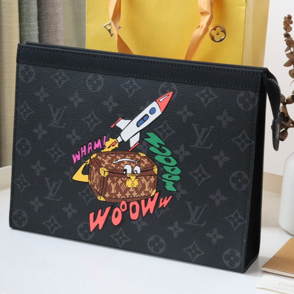LV Eclipse Pochette Voyage MM Black Monogram Canvas 224229