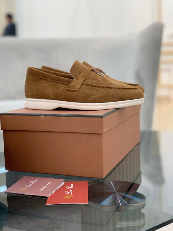 LP 26s Open Walk Loafers 2cm Ochre Suede Shearling SHW 110785