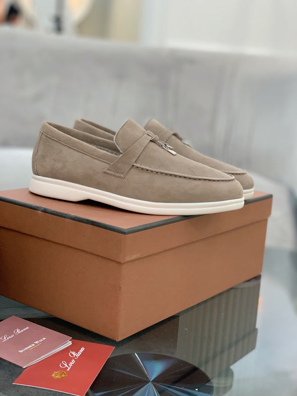 LP 26s Open Walk Loafers 2cm Almond Suede Shearling SHW 110786