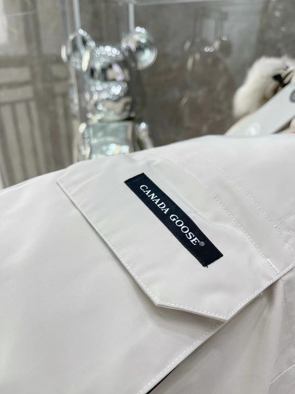 C. Goose Bomber Jacket White Polyester 0032