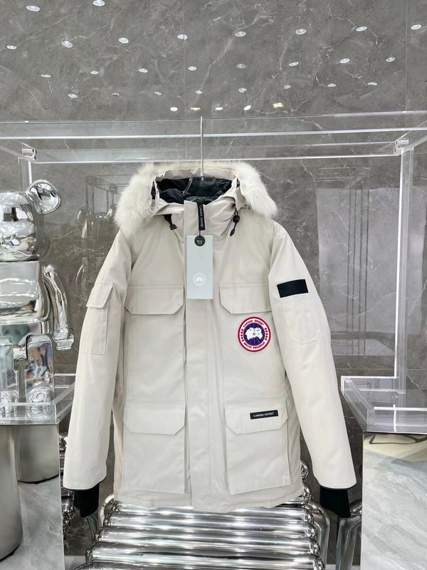 C. Goose Bomber Jacket White Polyester 0032