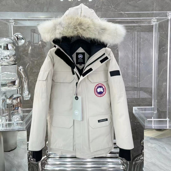 C. Goose Bomber Jacket White Polyester 0032