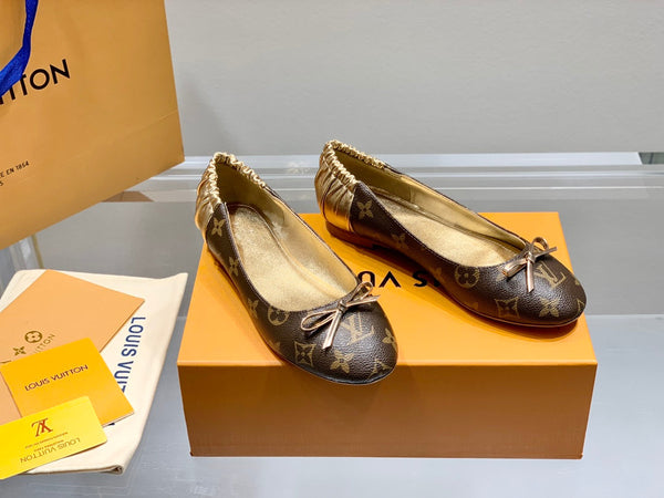 LV Joy Ballerina Dark Brown Mix Yellow Monogram Calfskin
