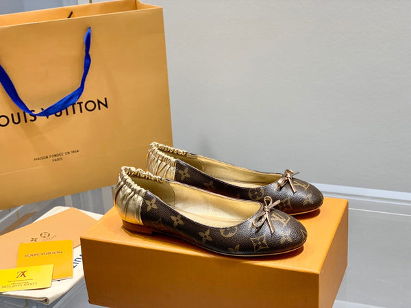 LV Joy Ballerina Dark Brown Mix Yellow Monogram Calfskin