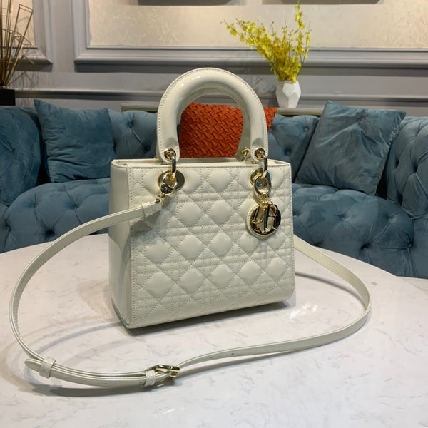medium lady 24 pelle di agnello bianca