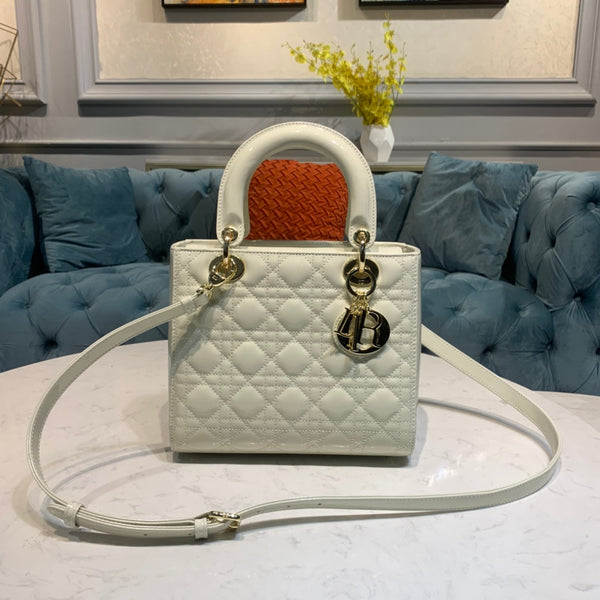 medium lady 24 pelle di agnello bianca