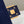 BAGUETTE WITH FF MOTIF 27 IN NAVY BLUE JACQUARD FABRIC GOLD HARDWARE