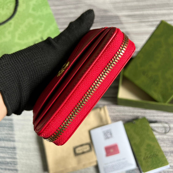 PORTAFOGLIO GG MARMONT MINI 11 IN PELLE DI VITELLO ROSSO CILIEGIA