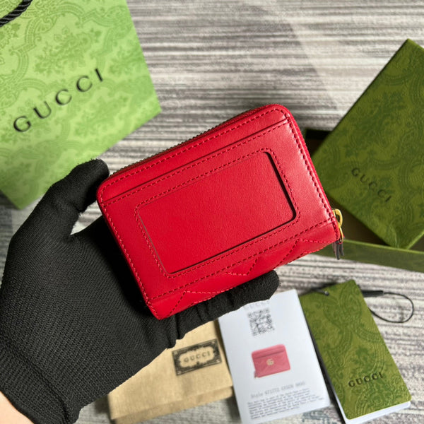 PORTAFOGLIO GG MARMONT MINI 11 IN PELLE DI VITELLO ROSSO CILIEGIA