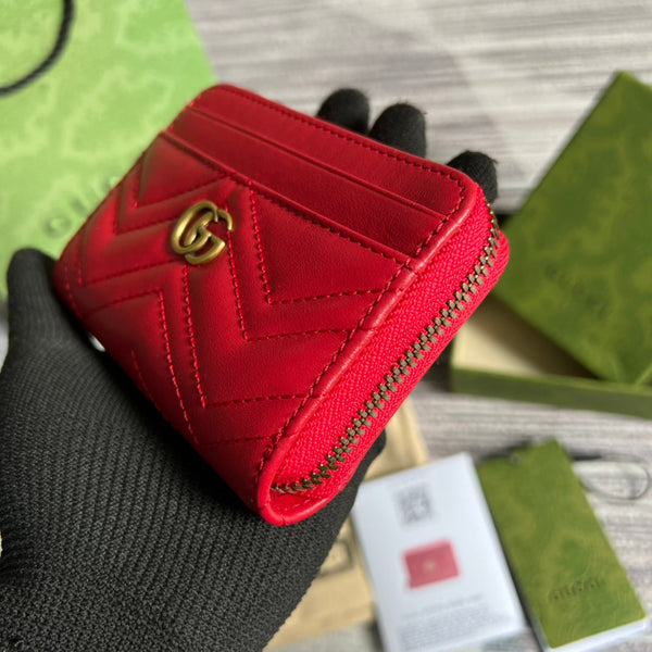 PORTAFOGLIO GG MARMONT MINI 11 IN PELLE DI VITELLO ROSSO CILIEGIA