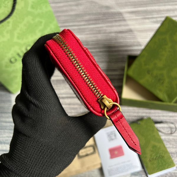 PORTAFOGLIO GG MARMONT MINI 11 IN PELLE DI VITELLO ROSSO CILIEGIA
