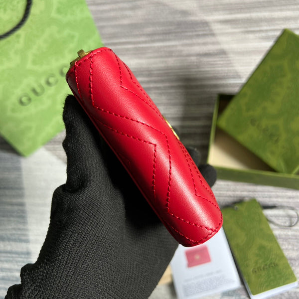 PORTAFOGLIO GG MARMONT MINI 11 IN PELLE DI VITELLO ROSSO CILIEGIA