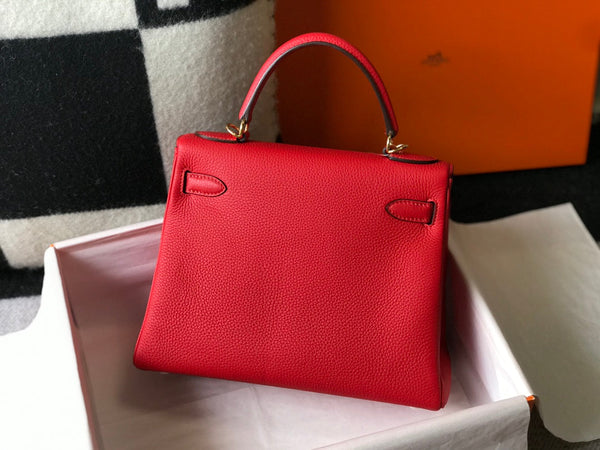 HM KELLY 28CM ROSSO TOGO ORO HARDWARE