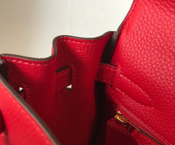 HM KELLY 28CM ROSSO TOGO ORO HARDWARE