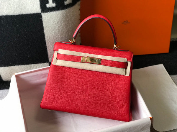 HM KELLY 25CM ROSSO TOGO ORO HARDWARE