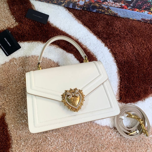 devotion 24 top-handle white calfskin