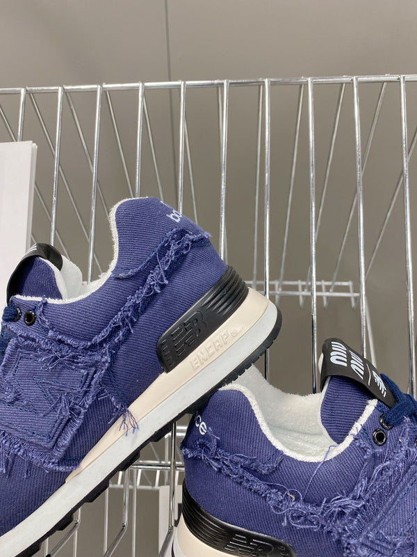 Miu Balance 574 Sneaker Blue Fabric