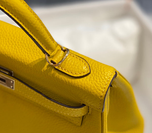 hm kelly 32cm pelle togo gialla hardware dorato