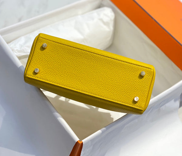hm kelly 32cm pelle togo gialla hardware dorato