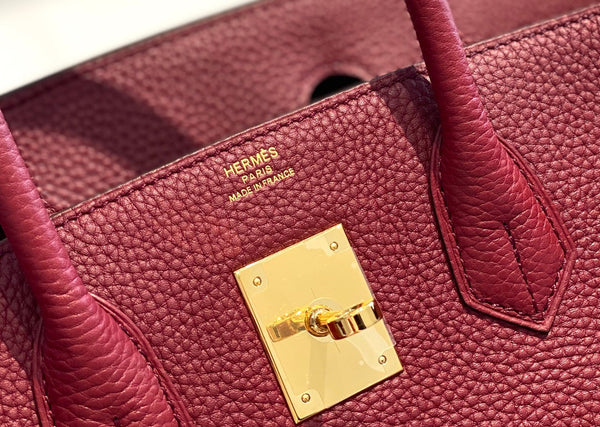 HM Birkin Bag Burgundy Togo Leather Gold Hardware