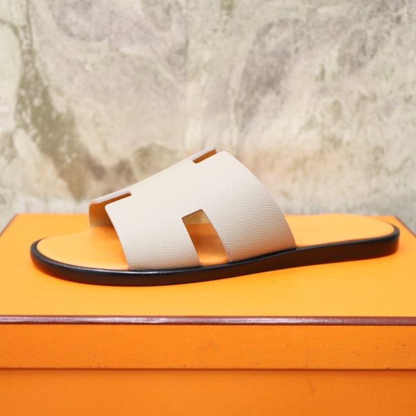HM IZMIR SANDAL TANGERINE AND PALE GRAY CALFSKIN